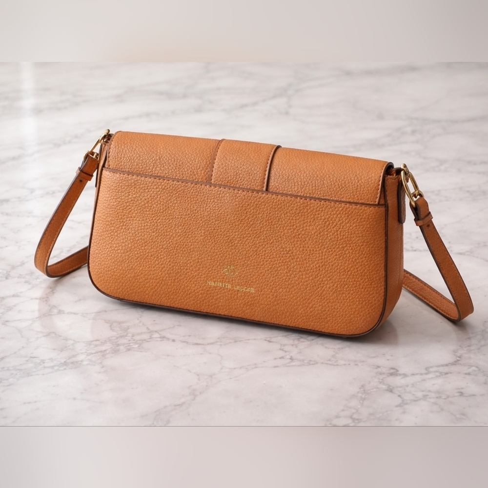 Nanette Lepore Fiona Flap‎ Baguette Vegan Leather Bag Purse New